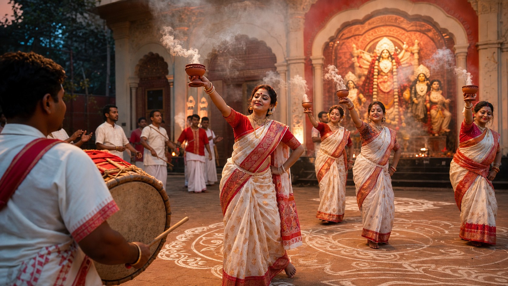 Dhunuchi Naach step-by-step Durga Puja guide